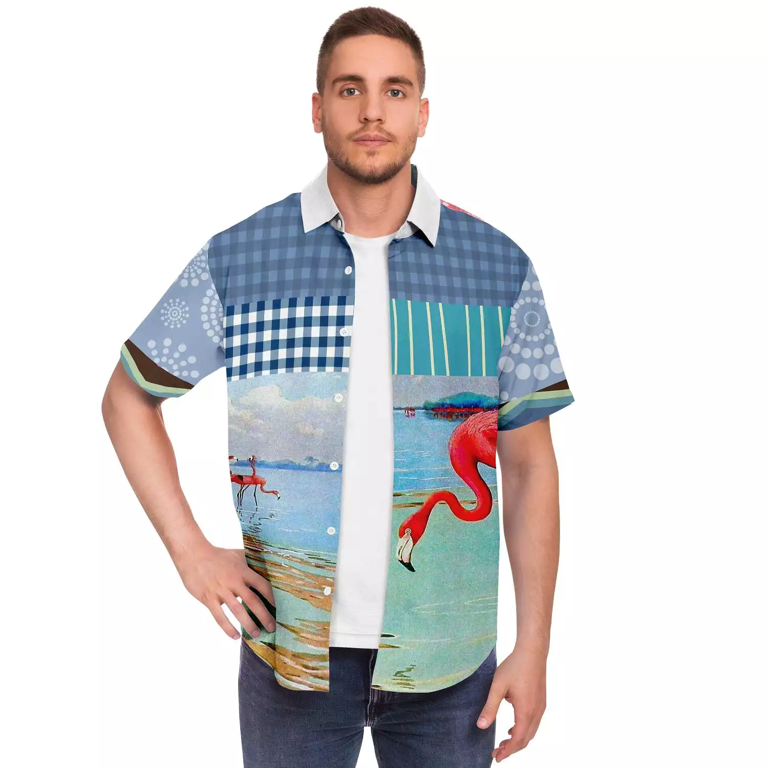 Flamingo Road Short Sleeve Button Down Shirt