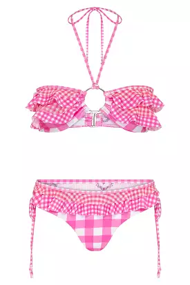 Gingham Bandeau Bikini Bottoms