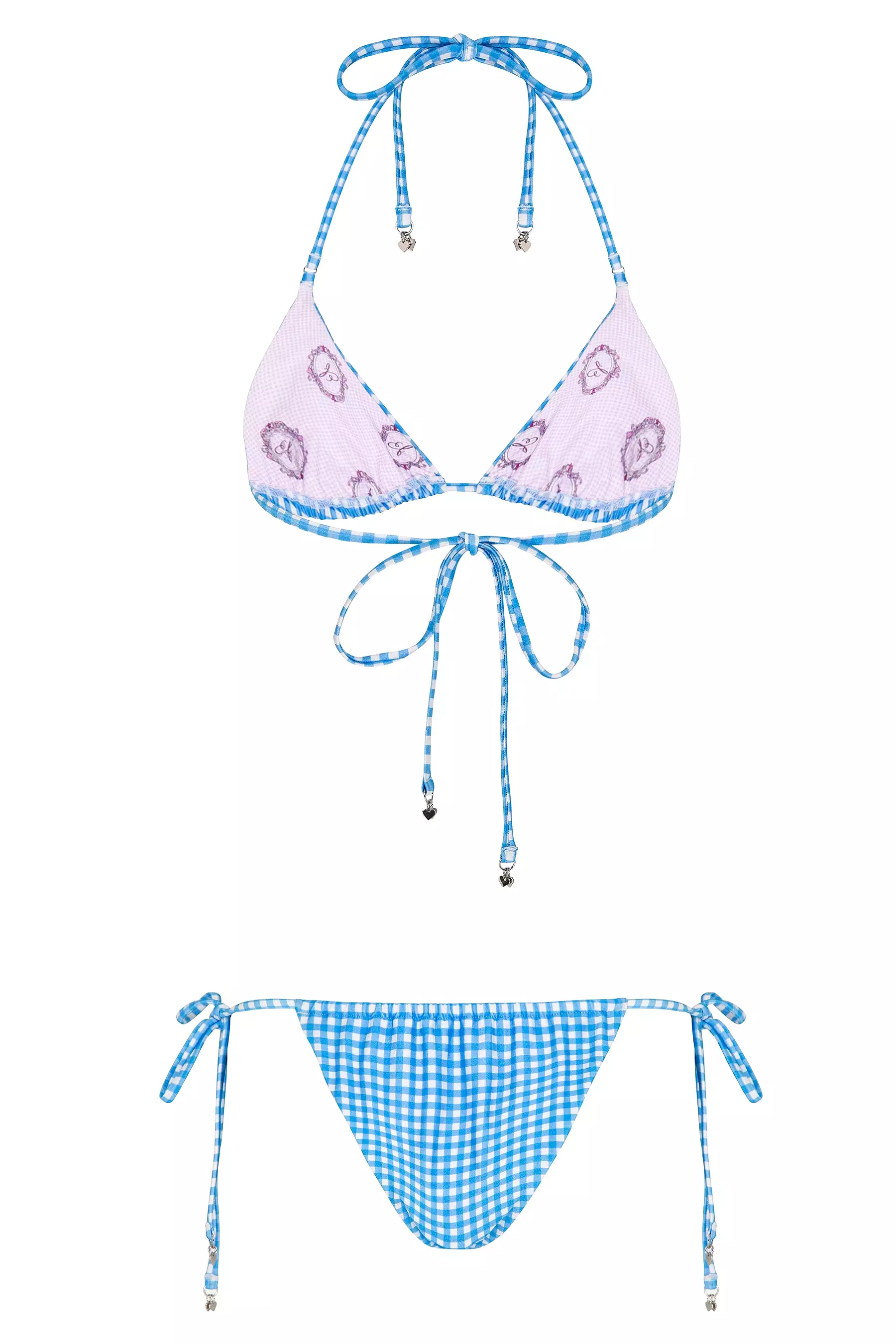 Gingham Triangle Bikini Top