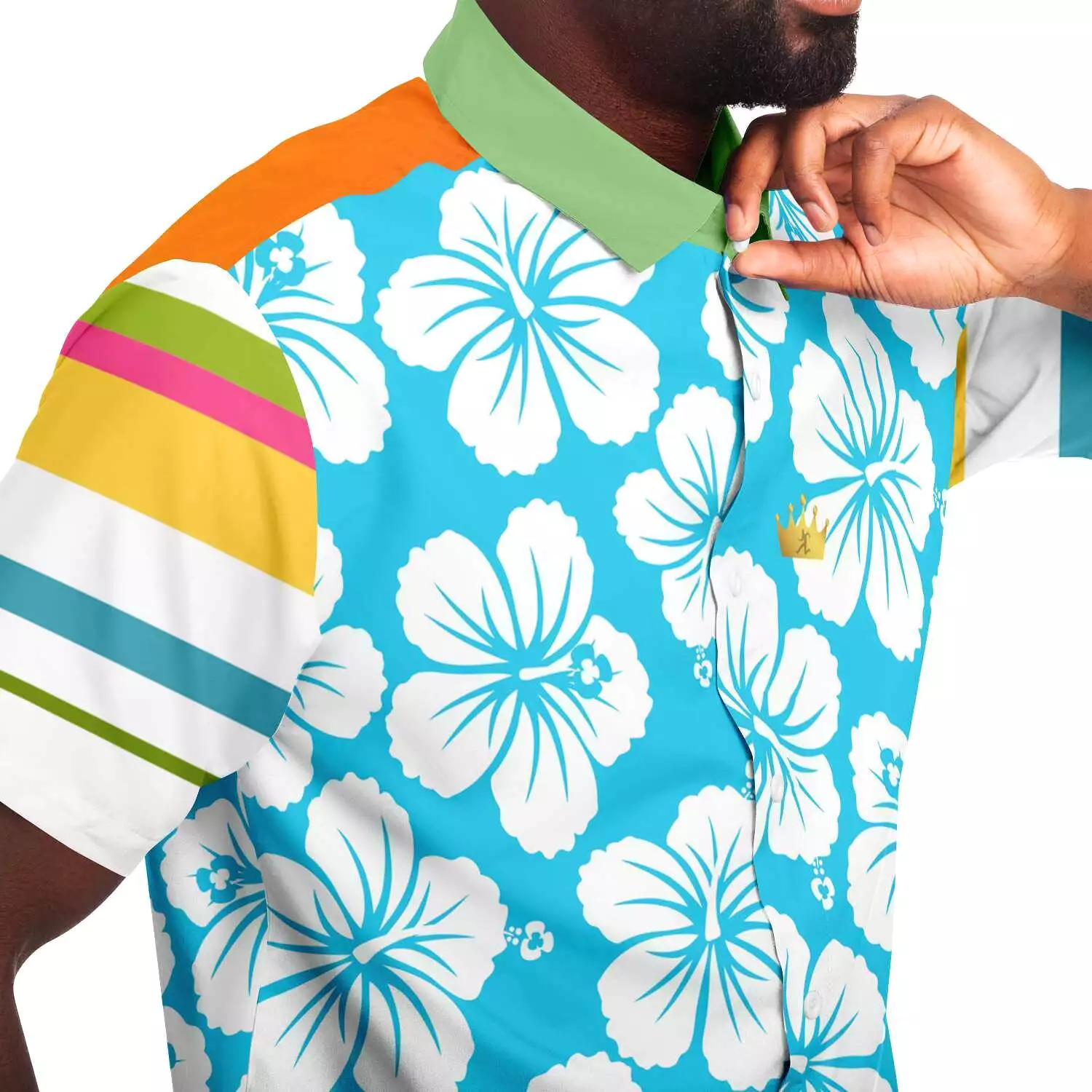 Hawaiian Tropic Short Sleeve Button Down Shirt