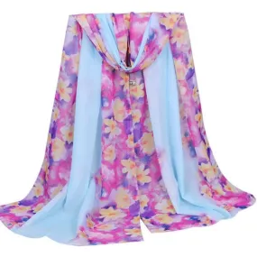 Hot Selling Women   Soft Long Chiffon Large Scarf Wrap Shawl Stole Print Scarves Pashmina 4 Colors YLYL GS