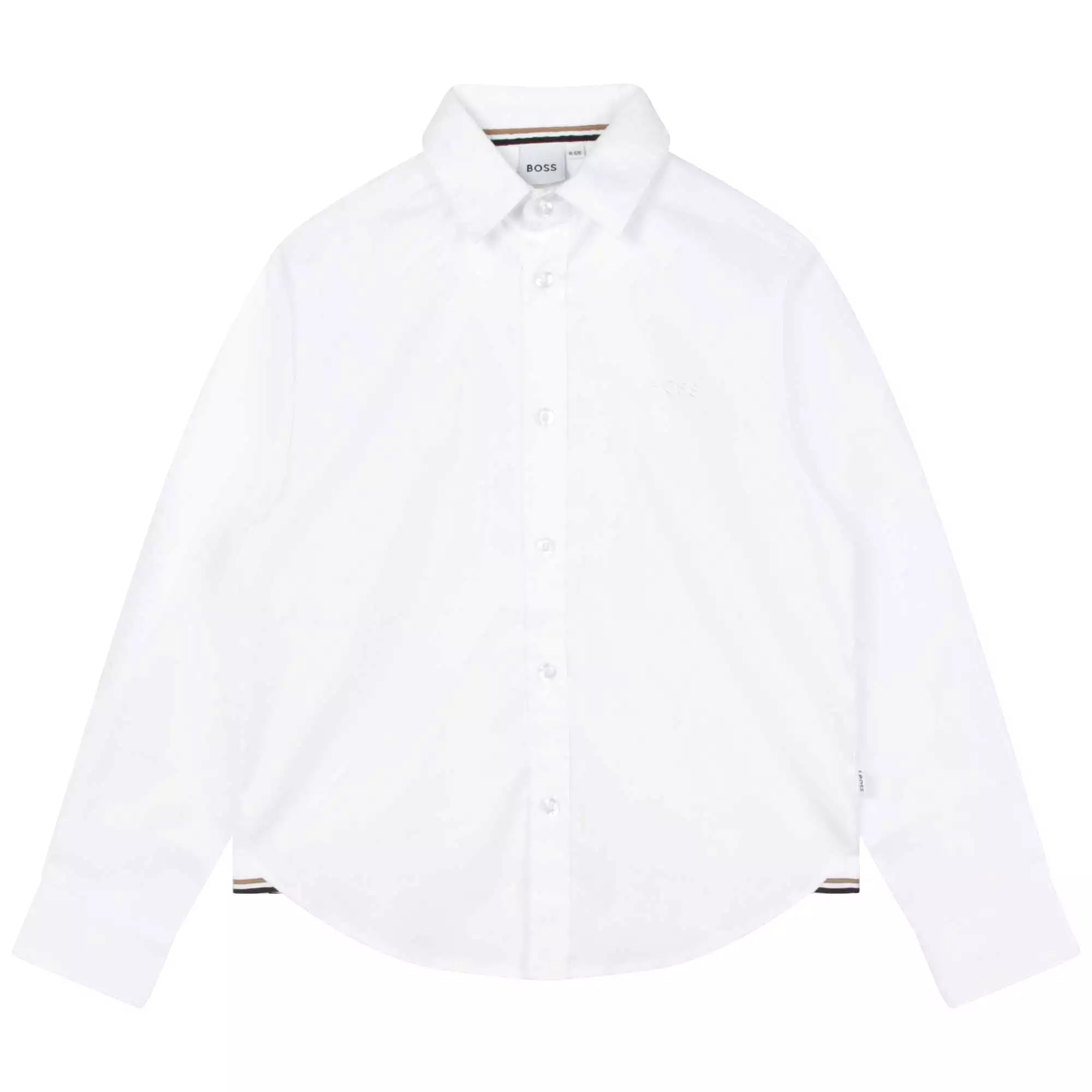 Hugo Boss Boys Long Sleeved Slim Fit Dress Shirt _White J25O35-10P