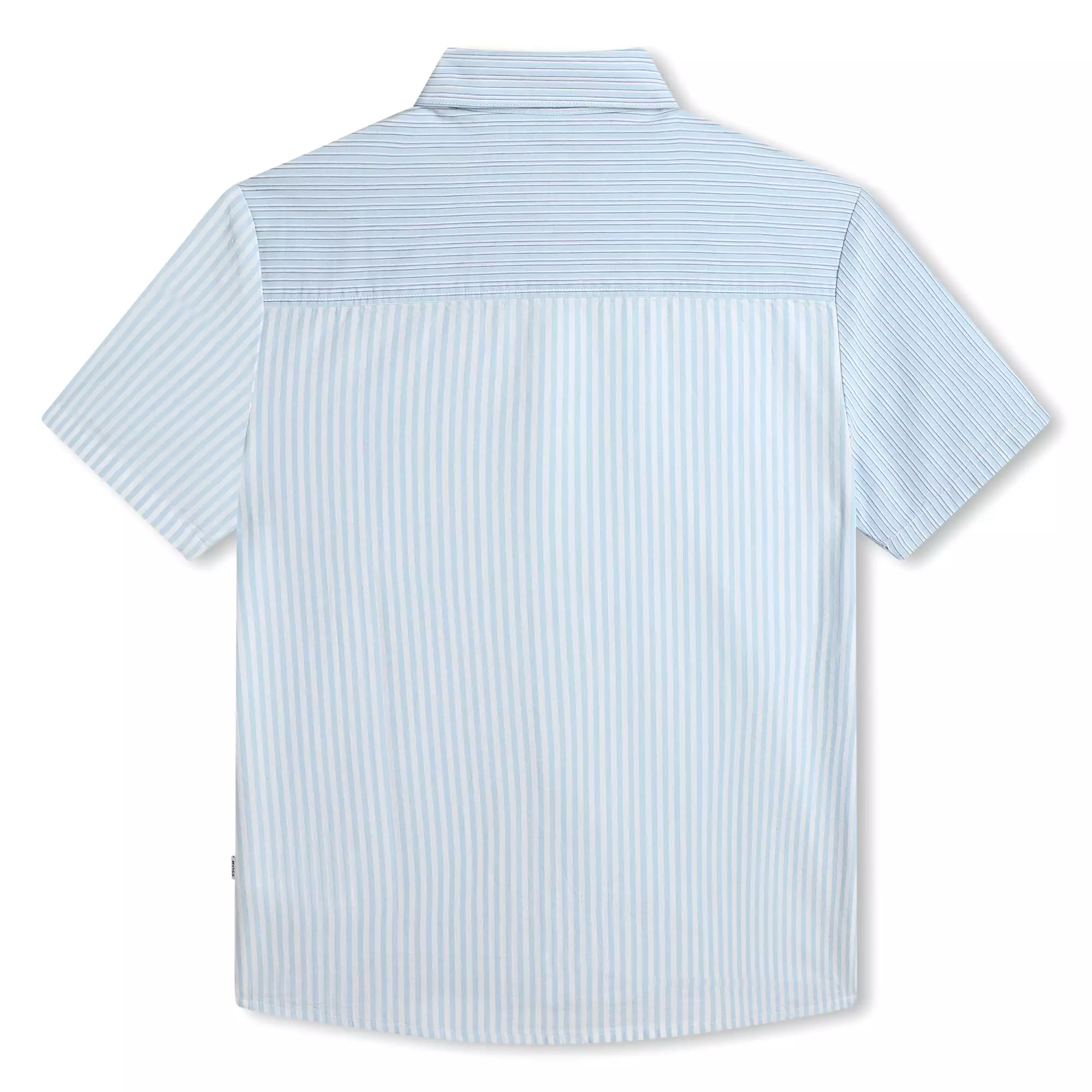 Hugo Boss Boys Short Sleeve Loose Fit Striped White Dress Shirt _ J50698-10P