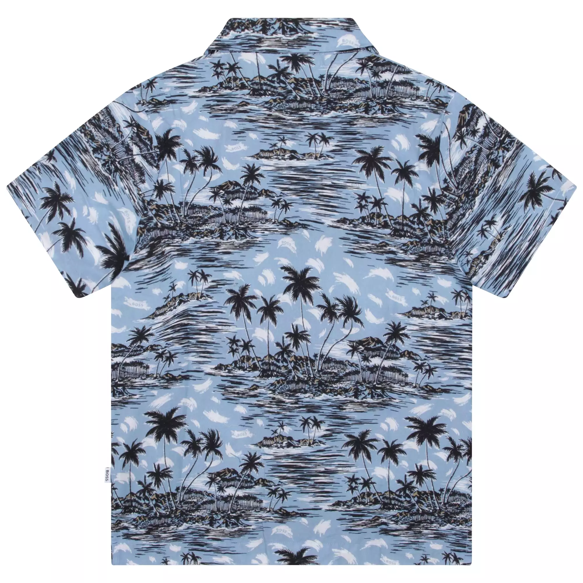 Hugo Boss Boys Short Sleeved Printed Dress Shirt _Pale Blue J25O38-77A