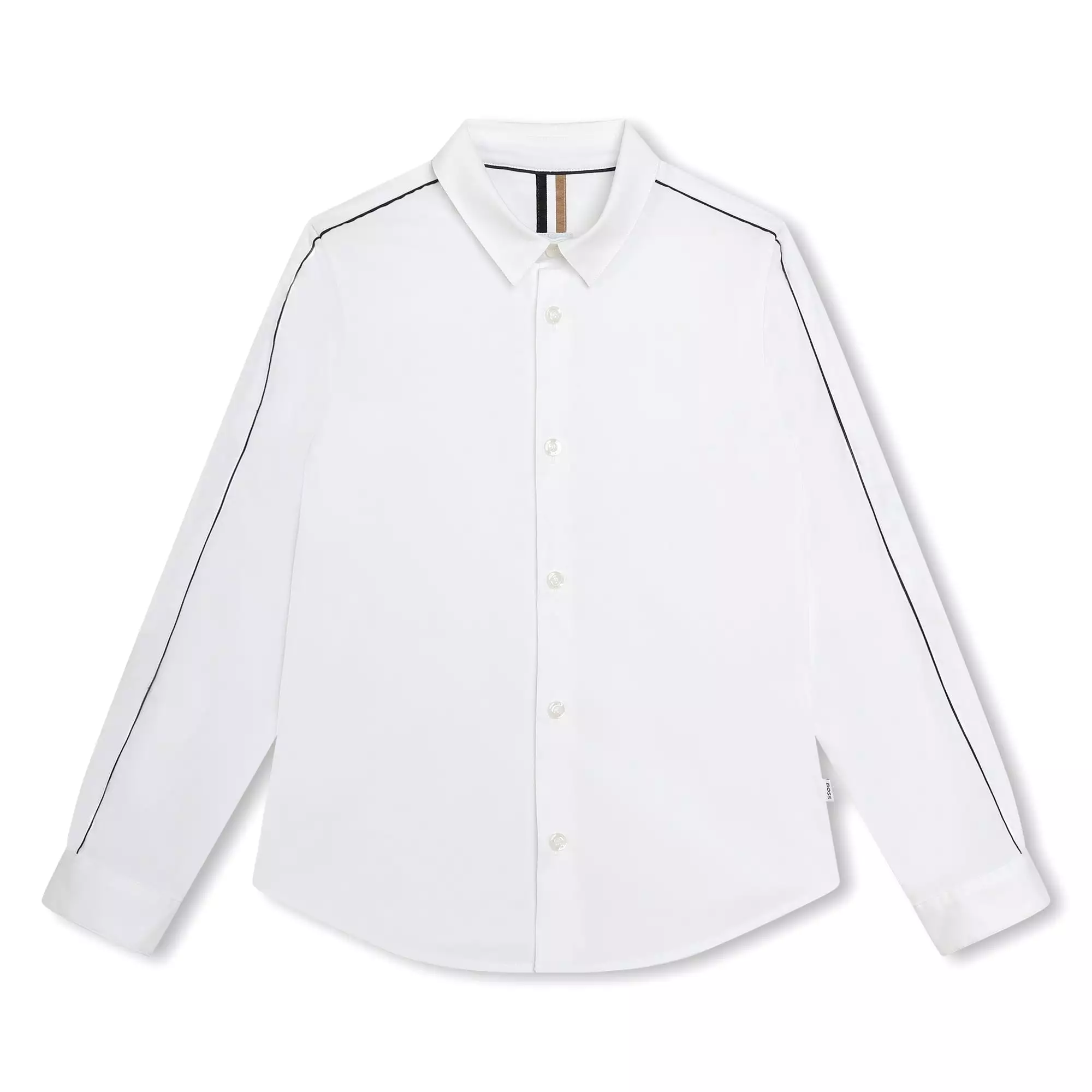 Hugo Boss Boys White Slim Fit Dress Shirt _ J50697-10P