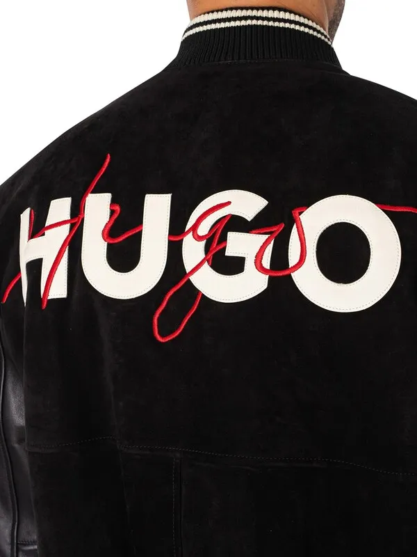 HUGO Laars Varsity-Style Bomber Jackets - Black