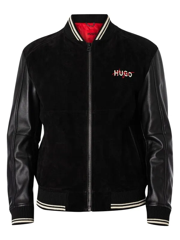 HUGO Laars Varsity-Style Bomber Jackets - Black