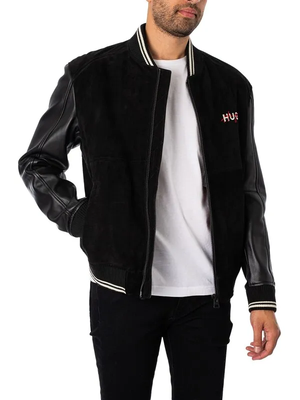 HUGO Laars Varsity-Style Bomber Jackets - Black