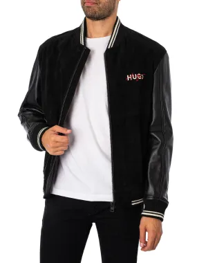 HUGO Laars Varsity-Style Bomber Jackets - Black