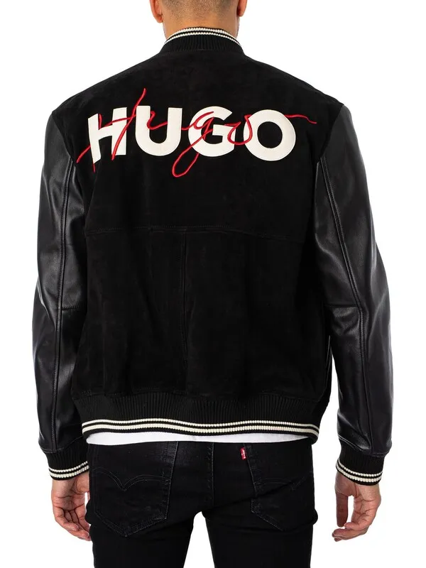 HUGO Laars Varsity-Style Bomber Jackets - Black