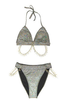 Iridescent Chain Triangle Bikini