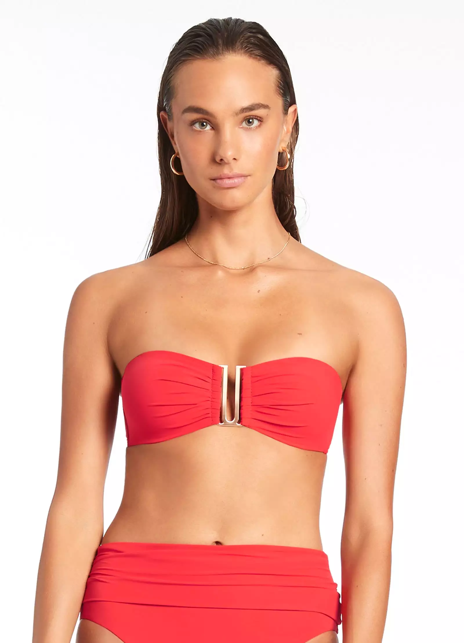 Jetset Bandeau Bikini Top - Cherry