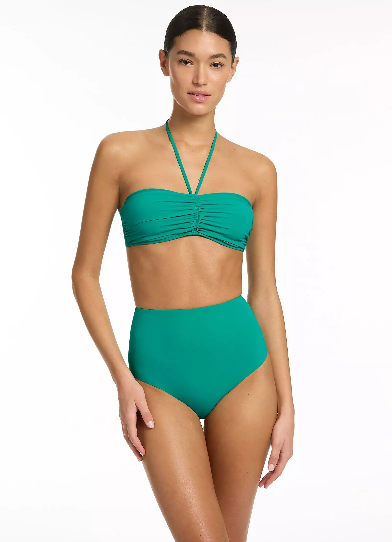 Jetset Underwire Bandeau Bikini Halter Top - Mineral