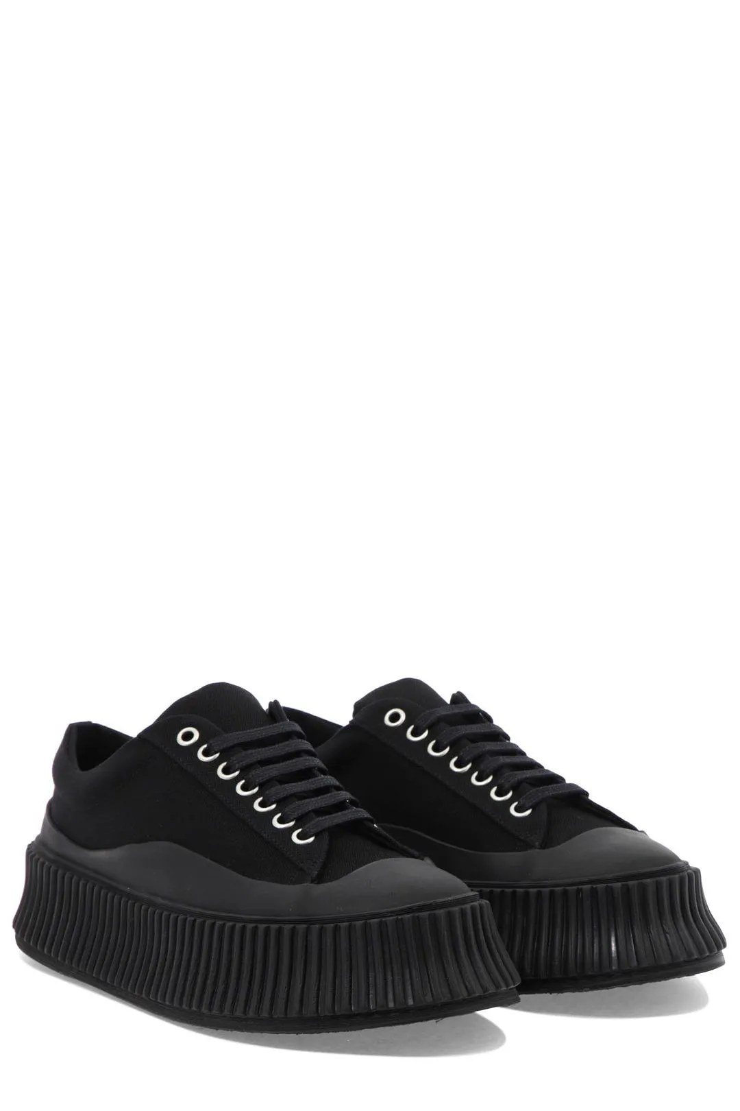 Jil Sander Ribbed Platform Low-Top Sneakers