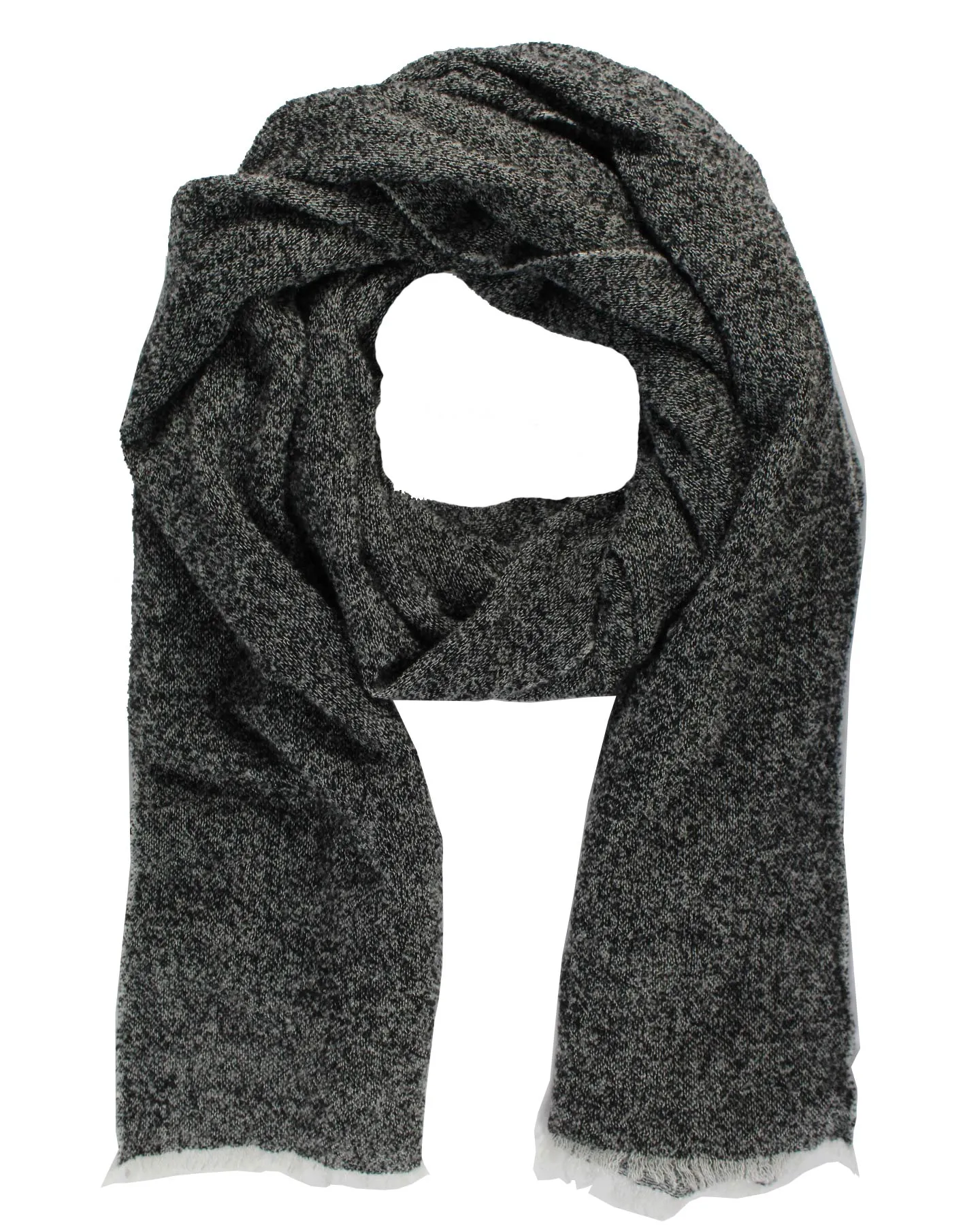 Kiton Scarf Gray Black - Cashmere Silk Shawl