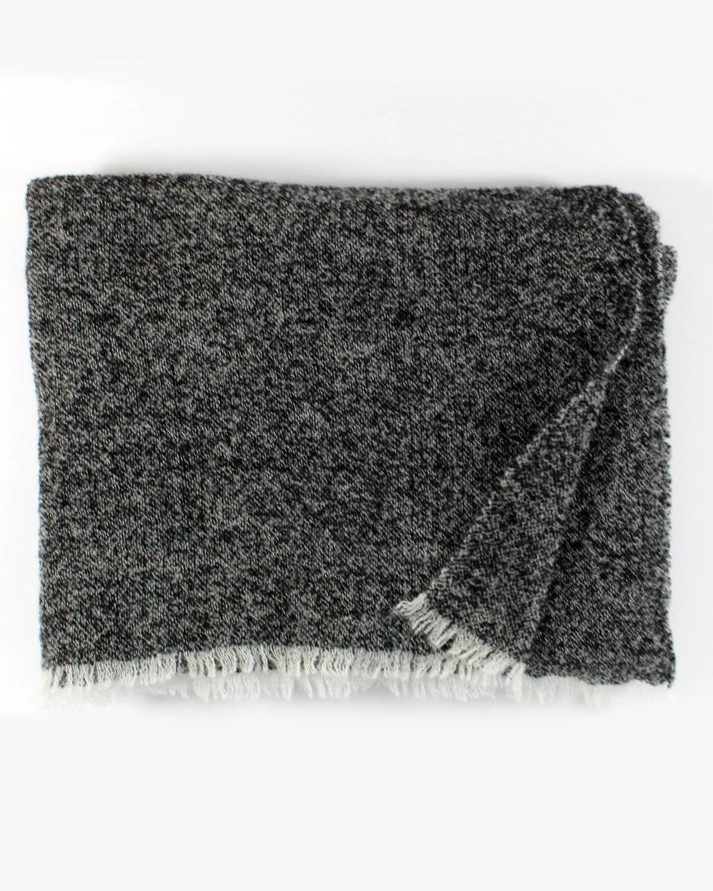 Kiton Scarf Gray Black - Cashmere Silk Shawl