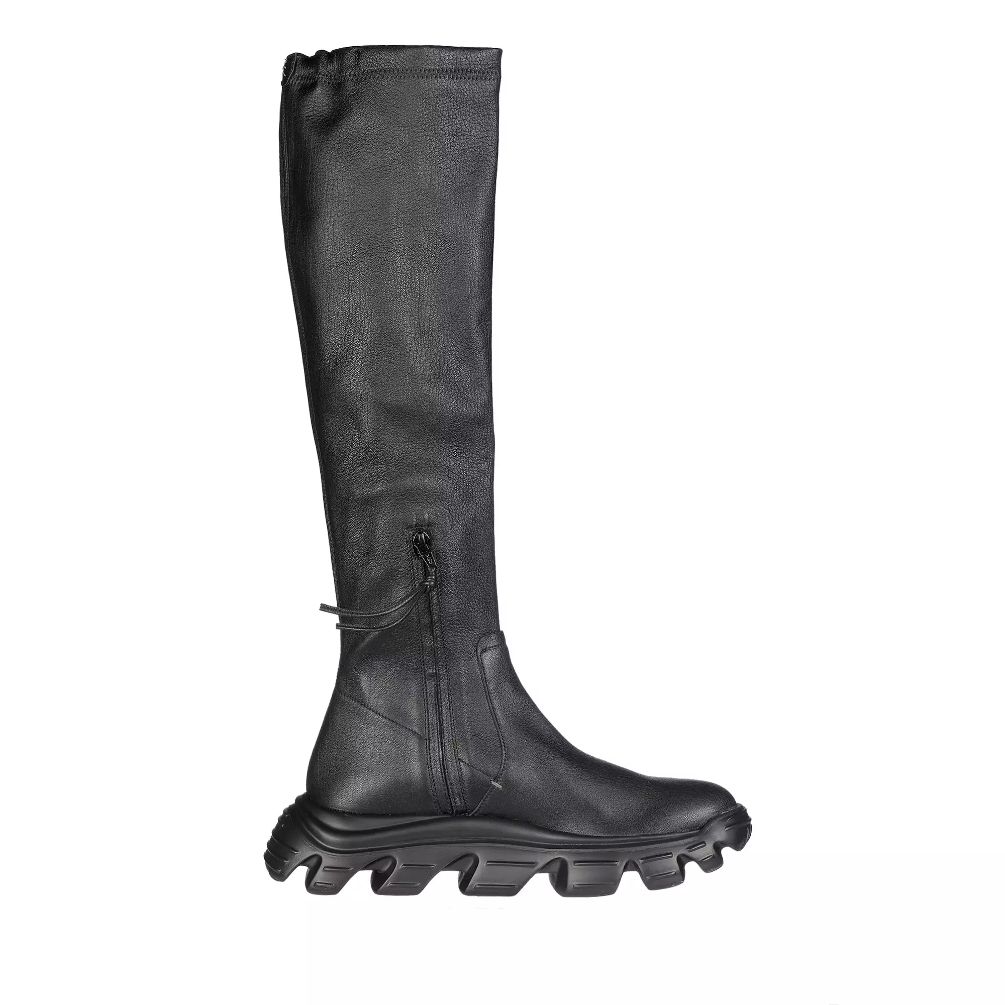 Knee Boot Old Iron Stretch Black