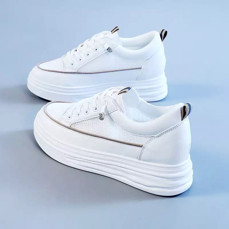 Korean style sports, white, running shoes