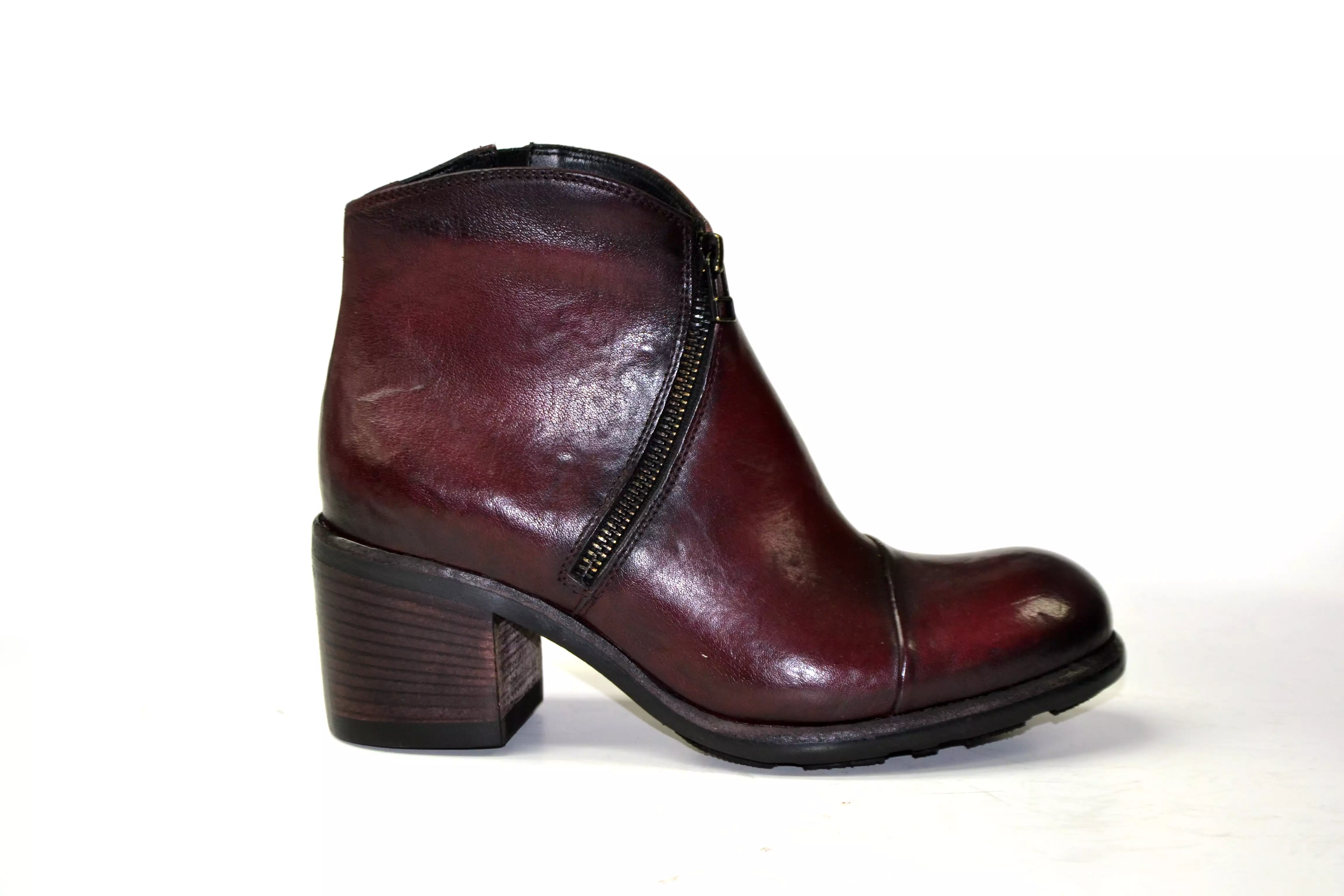 LAST PAIR 37- ZIPPED BORDEAUX BOOTS