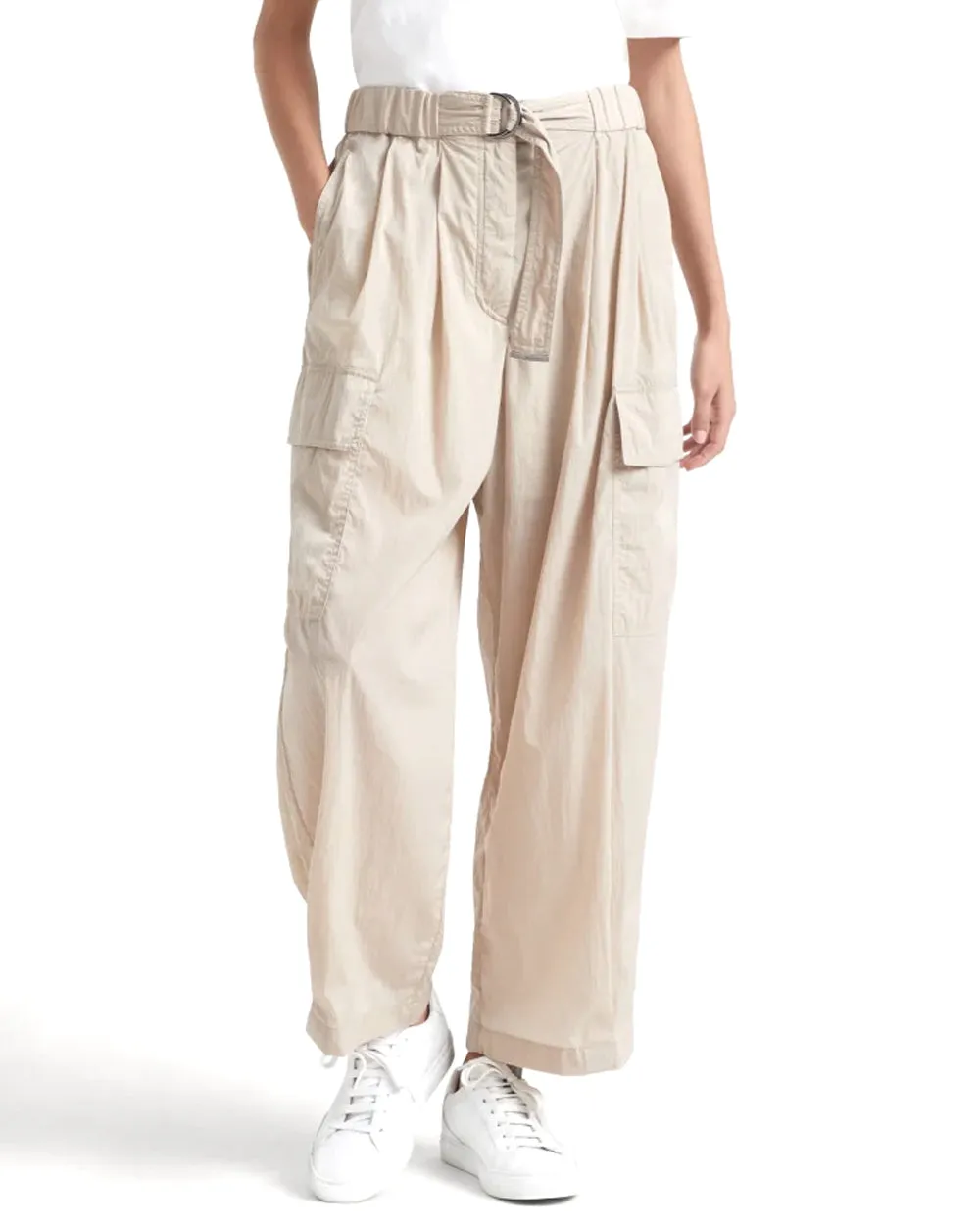 Light Beige Belted Cargo Pant