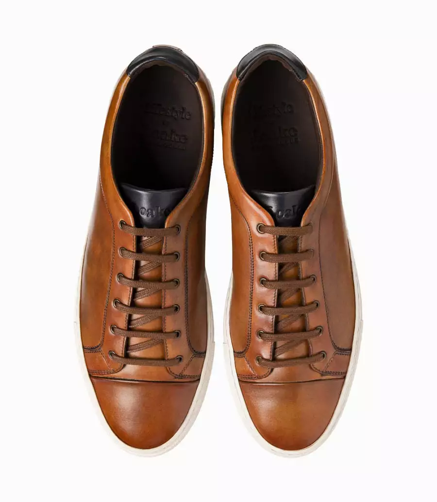 LOAKE  Dash - Leather Sneakers -  Chestnut