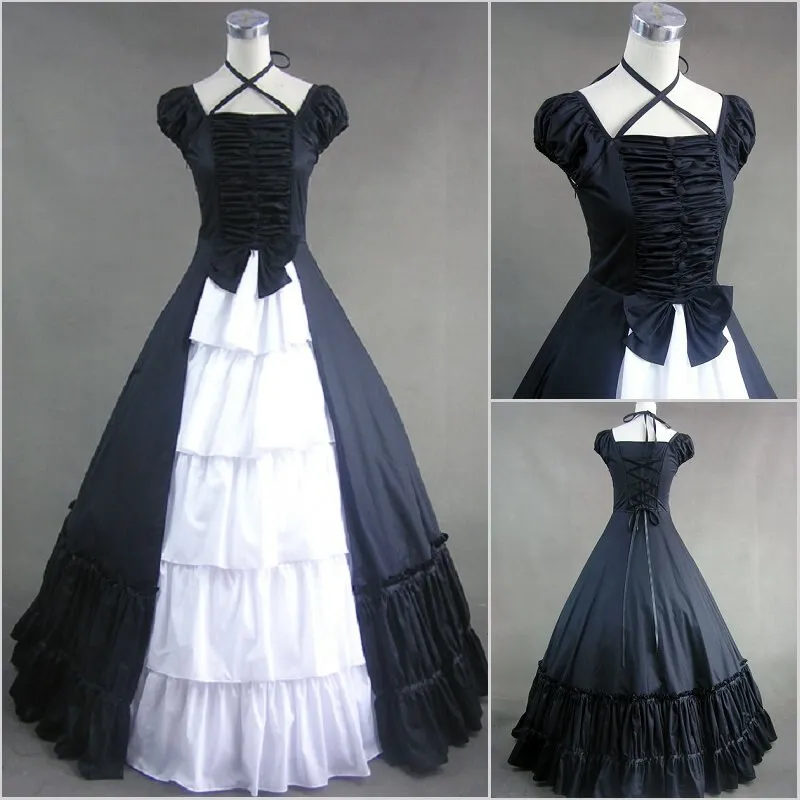 Lolita Maxi Dresses Short Sleeveless New Design Victorian Gothic Dress Gothic Renaissance Costumes For Halloween Customized