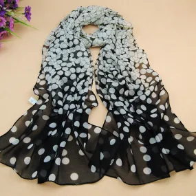 long scarf shawl printed polyester scarf Dot Long Soft Wrap Lady Shawl Silk Chiffon Scarf Women