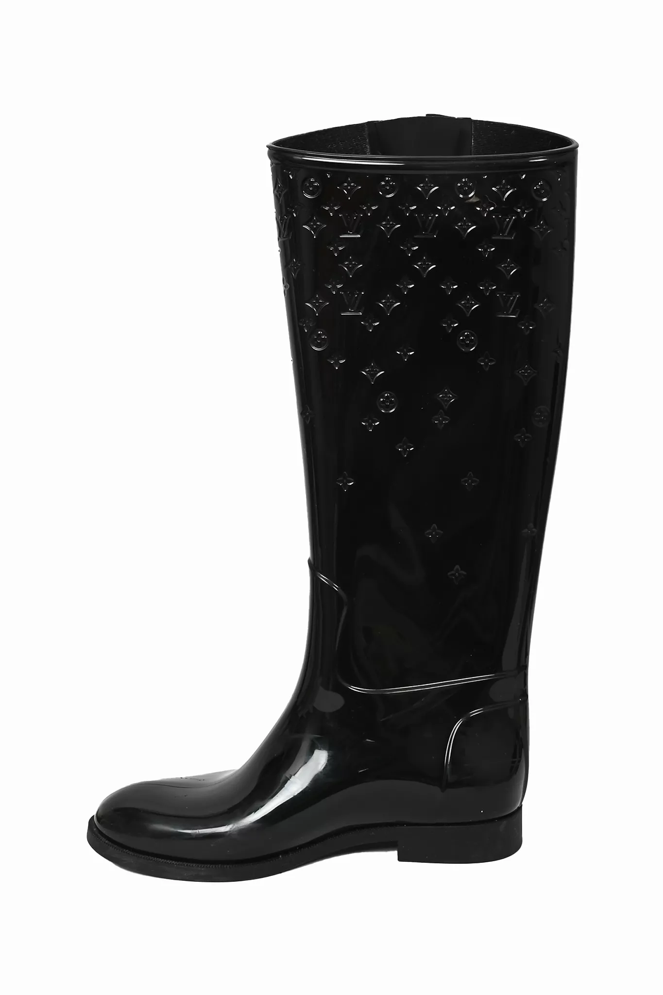 Louis Vuitton Black Empreinte Rubber Rain Boots Size 35