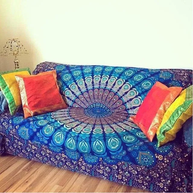 Mandala Blanket Oversize Beach Towel Cover Up Bikini Boho Summer Dress Swimwear Bathing Suit Kimono Tunic Blanket Scarf#C812 SM6