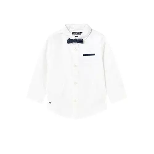 Mayoral Baby  Long Sleeve Dress Shirt with BowTie _White 1115-40