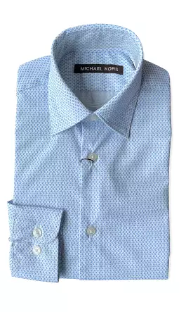 Michael Kors Boys Light Blue Paisley Dress Shirt JY0001