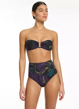 Midnight Tropical Bandeau Bikini Top - Amethyst