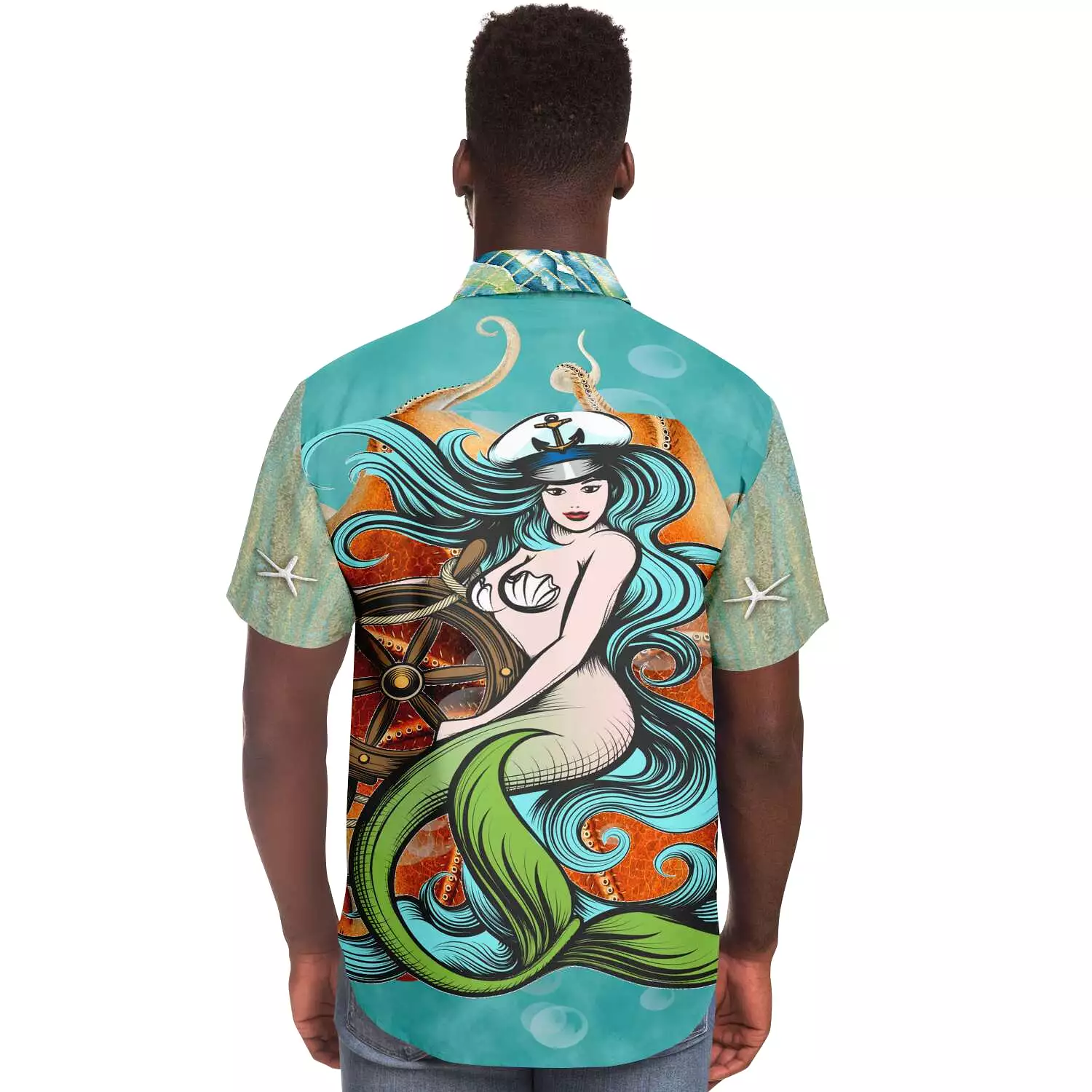 My Little Mermaid Short Sleeve Button Down Shirt