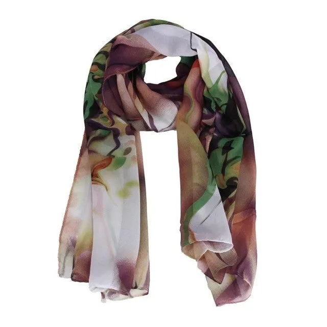 New Fashion Lady Long Scarves Chiffon Soft Print Wrap Women's Shawl And Scarf Female 160*70CM GS