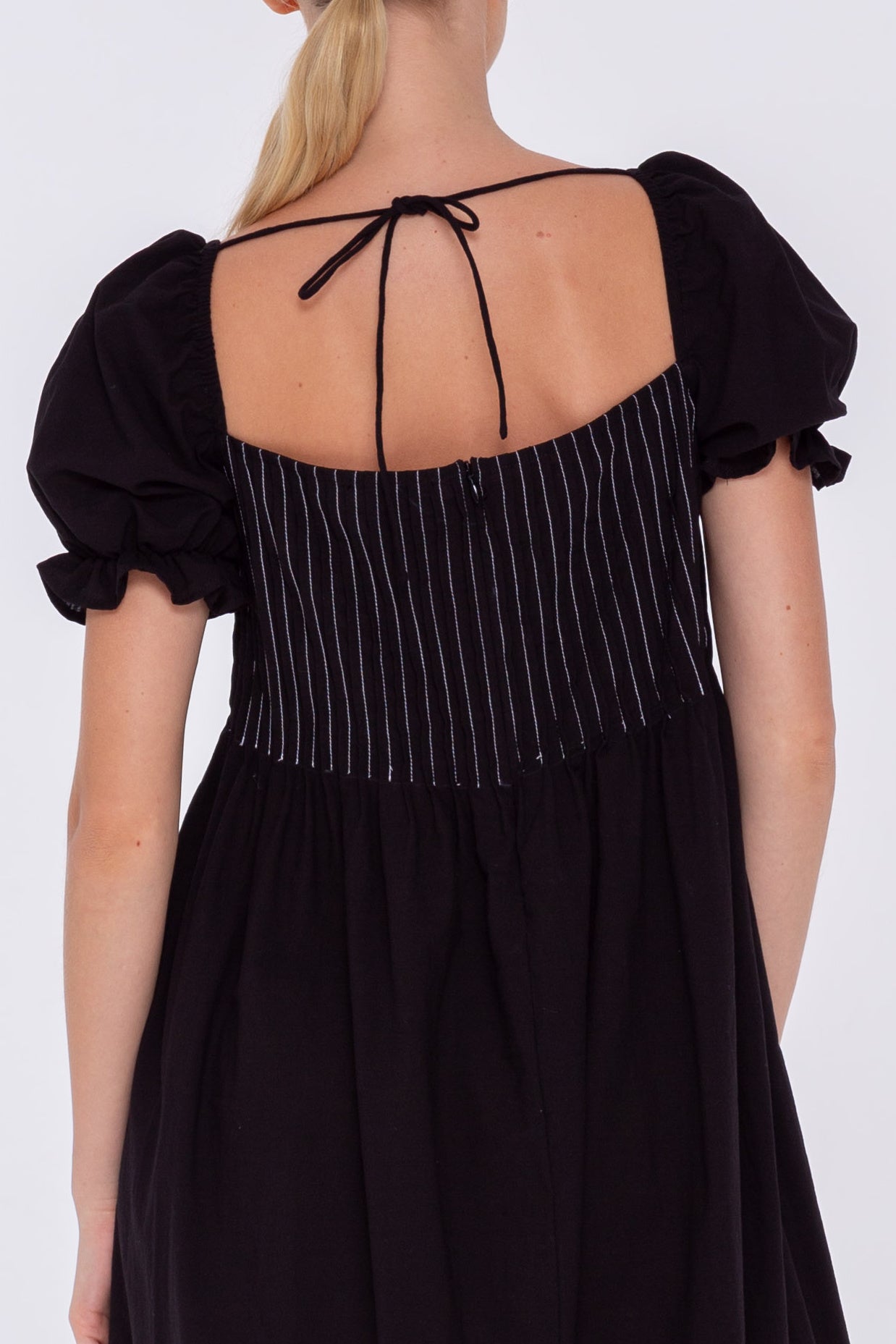 New Love Dress - Black with White Stitching