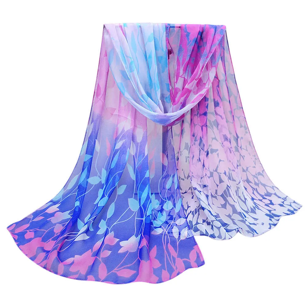 nice chiffon scarf women high quality colorful chiffon georgette silk scarves shawl female long design foulard femme #564 SM6