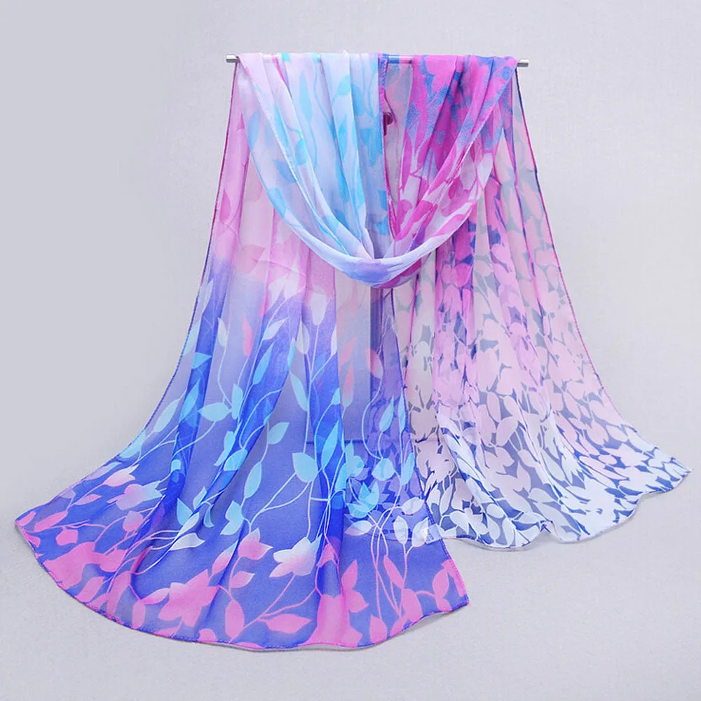 nice chiffon scarf women high quality colorful chiffon georgette silk scarves shawl female long design foulard femme #564 SM6