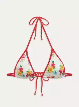 Nick Shine Triangle Bikini Top in Sweet Hibiscus