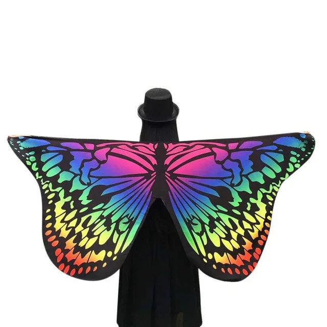 Novelty Desgin Soft Fabric Butterfly Wings Shawl Women Fairy Ladies Nymph Pixie Costume Accessory Pashmina Ladies  #63 GS