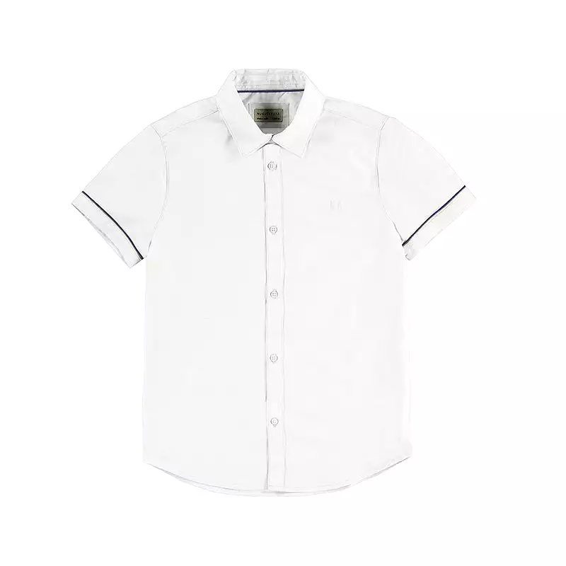 Nukutavake Boys Short Sleeve Dress Shirt w/Contrast _White 6110-34