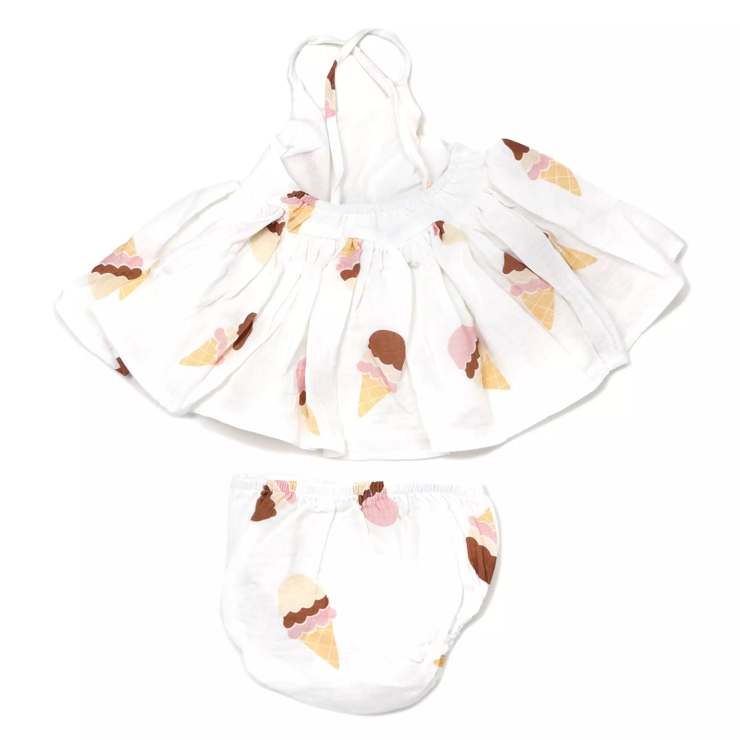 oh baby! Gauze Party Dress - Ice Cream Cone - Oyster