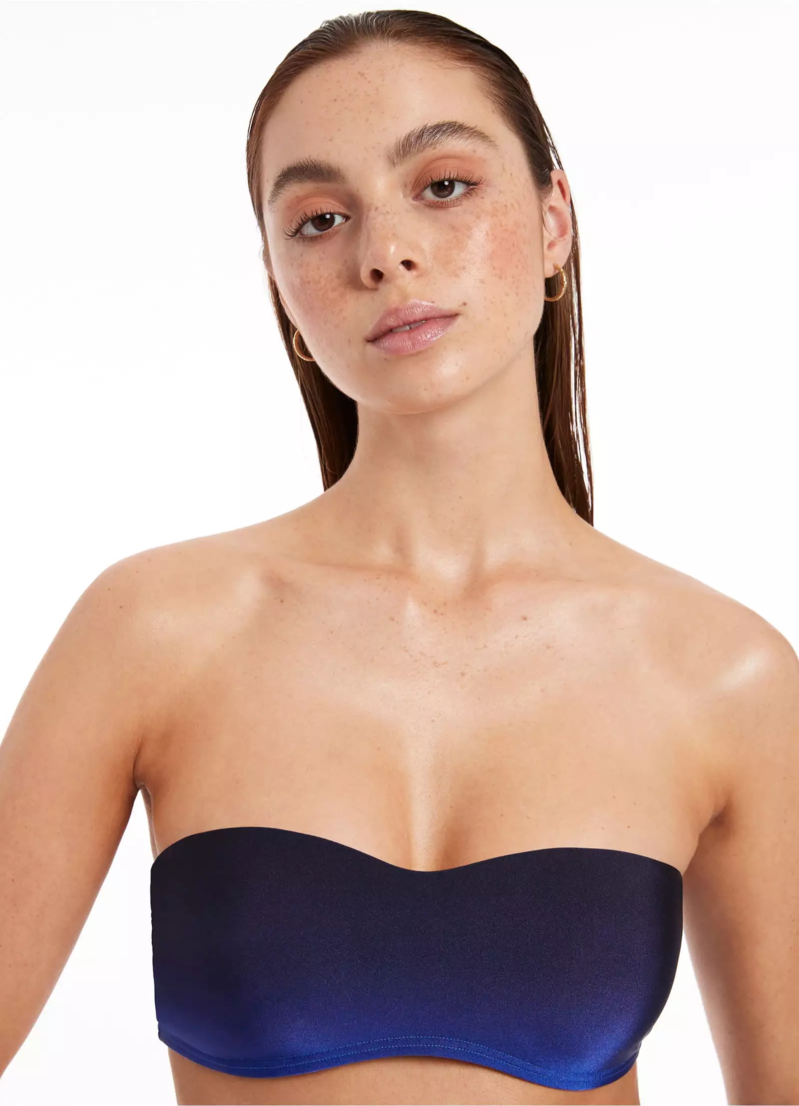 Oia Sunset Minimal Bandeau Bikini Top - Ocean