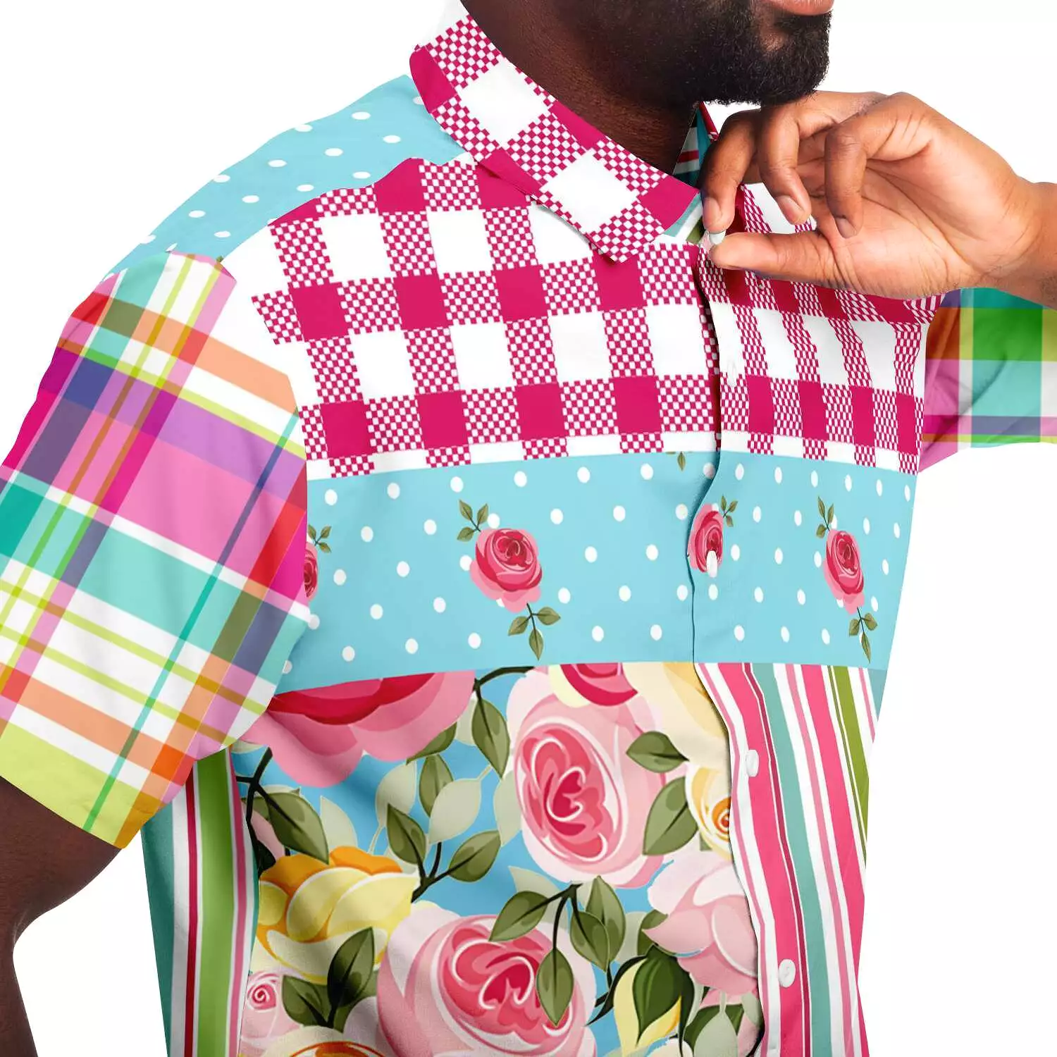 Parade of Roses Short Sleeve Button Down Shirt