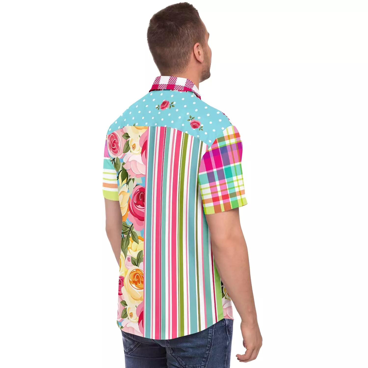 Parade of Roses Short Sleeve Button Down Shirt