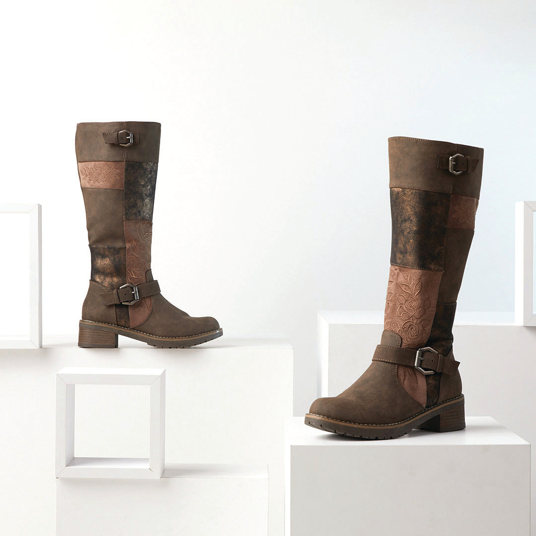 PATRIZIA COLLAGE TALL BOOTS