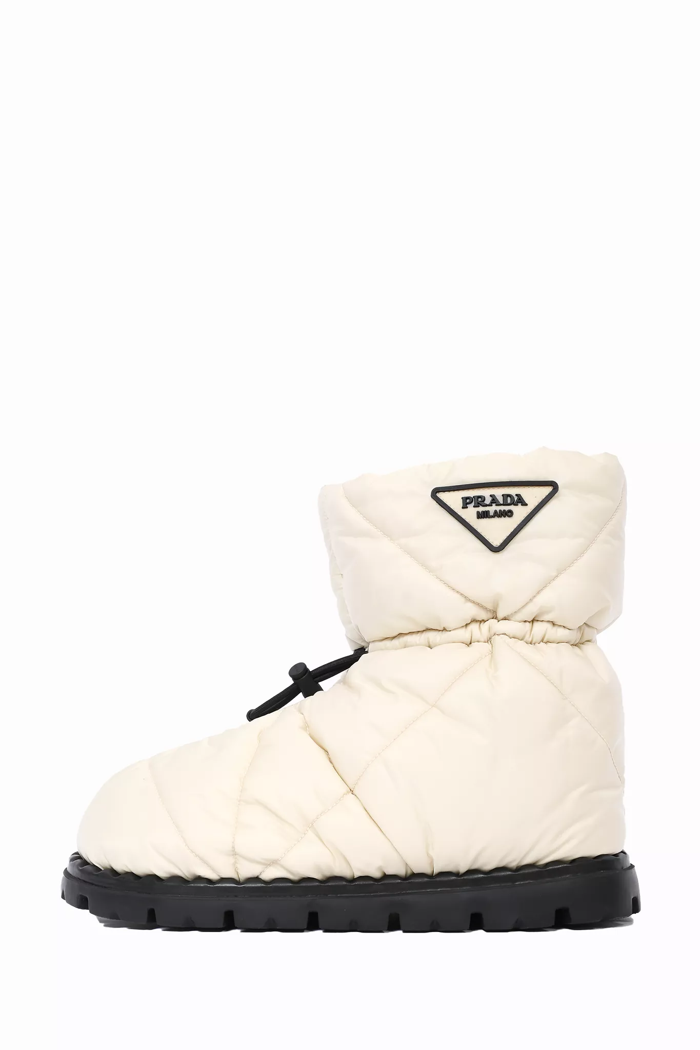 Prada White Nylon Quilted Boots Size 37