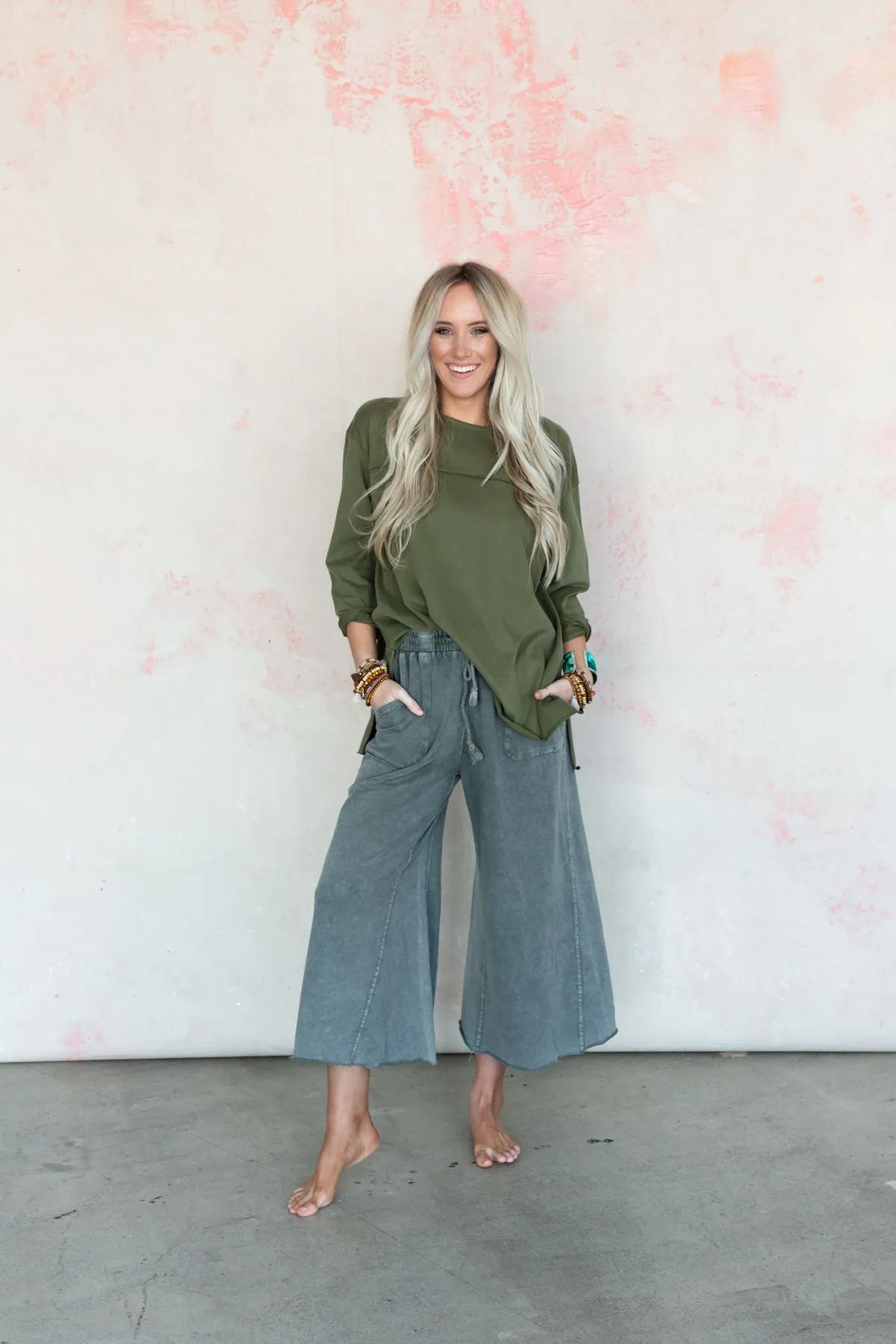 Relaxing Robin Wide Leg Pant - Ash