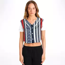 Sail Away Cropped Button Front Jersey