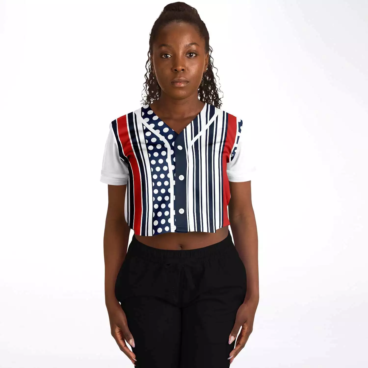 Sail Away Cropped Button Front Jersey