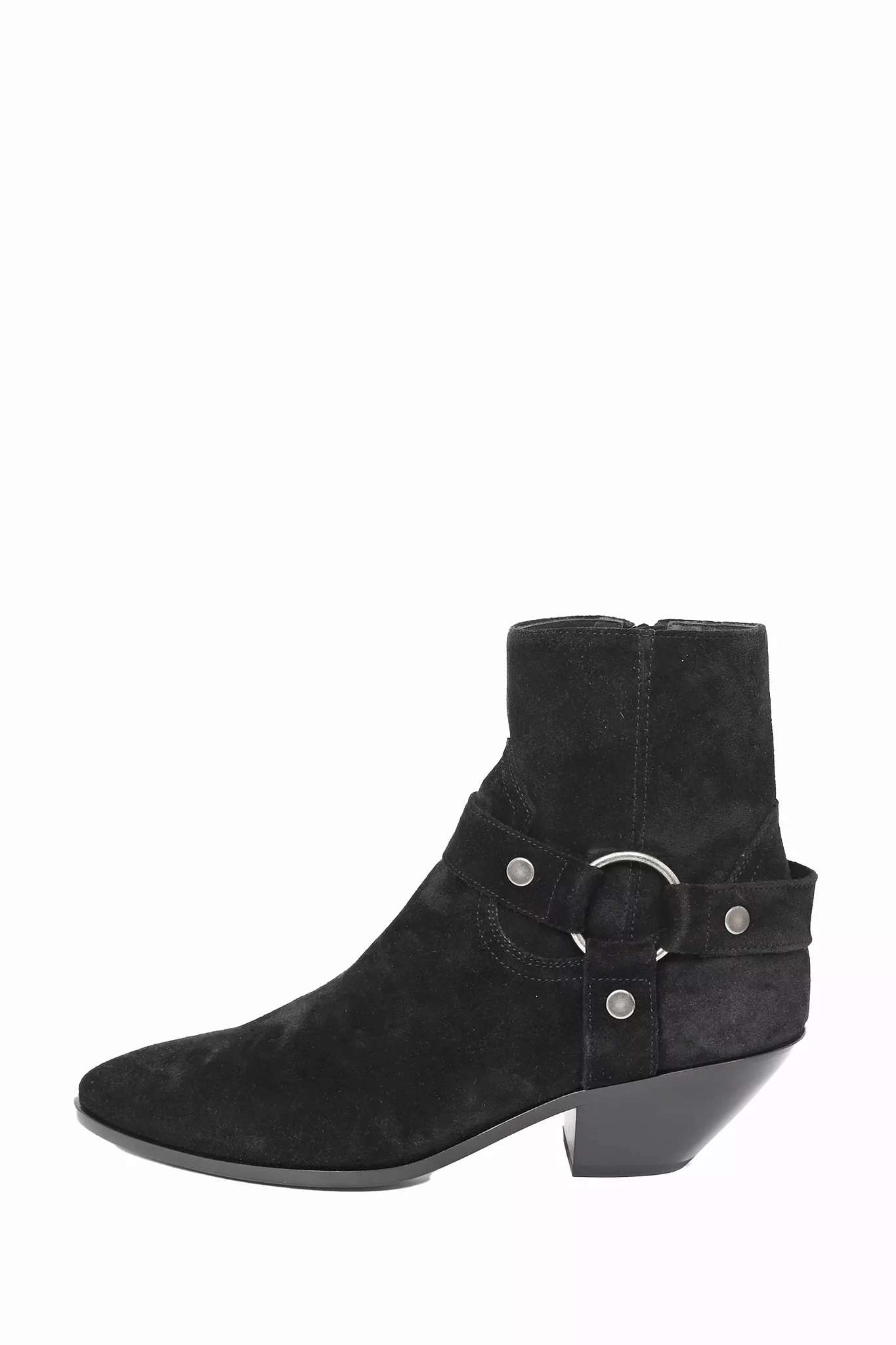 Saint Laurent Black Leather Ankle Strape Boots Size 41